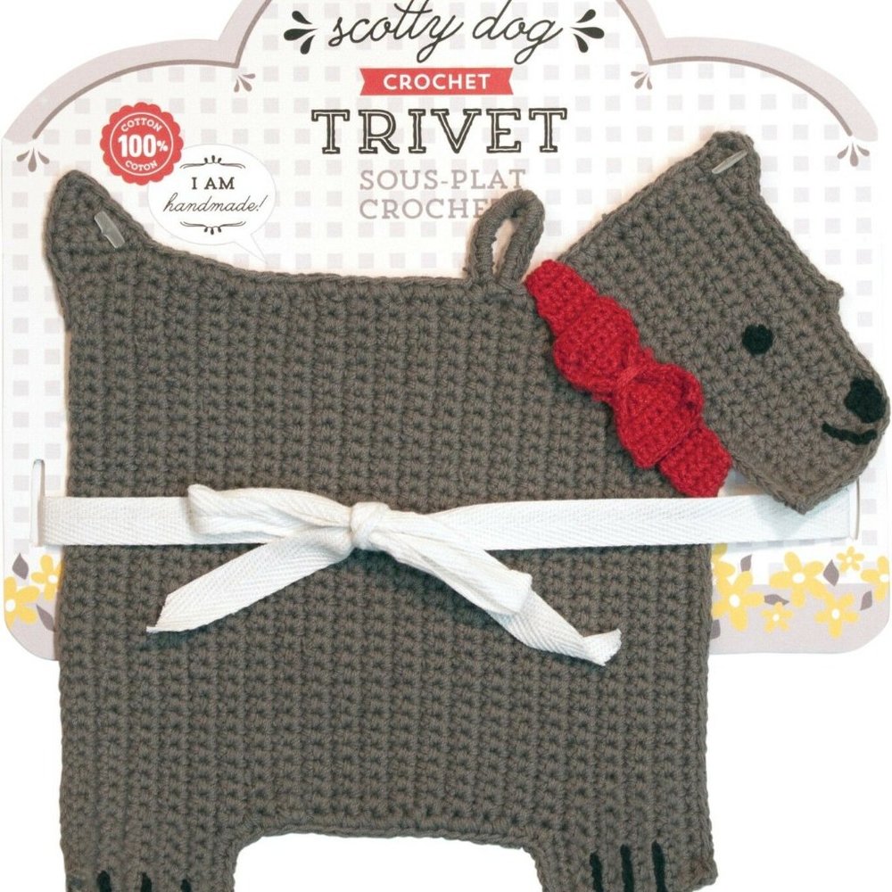 Now Designs Crochet Trivet - Scotty Dog NWT